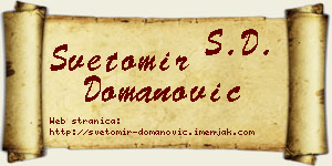 Svetomir Domanović vizit kartica